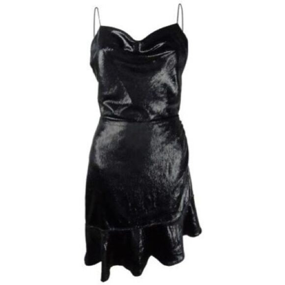 Leyden Shimmery Ruffle-Hem Dress - Picture 7 of 7